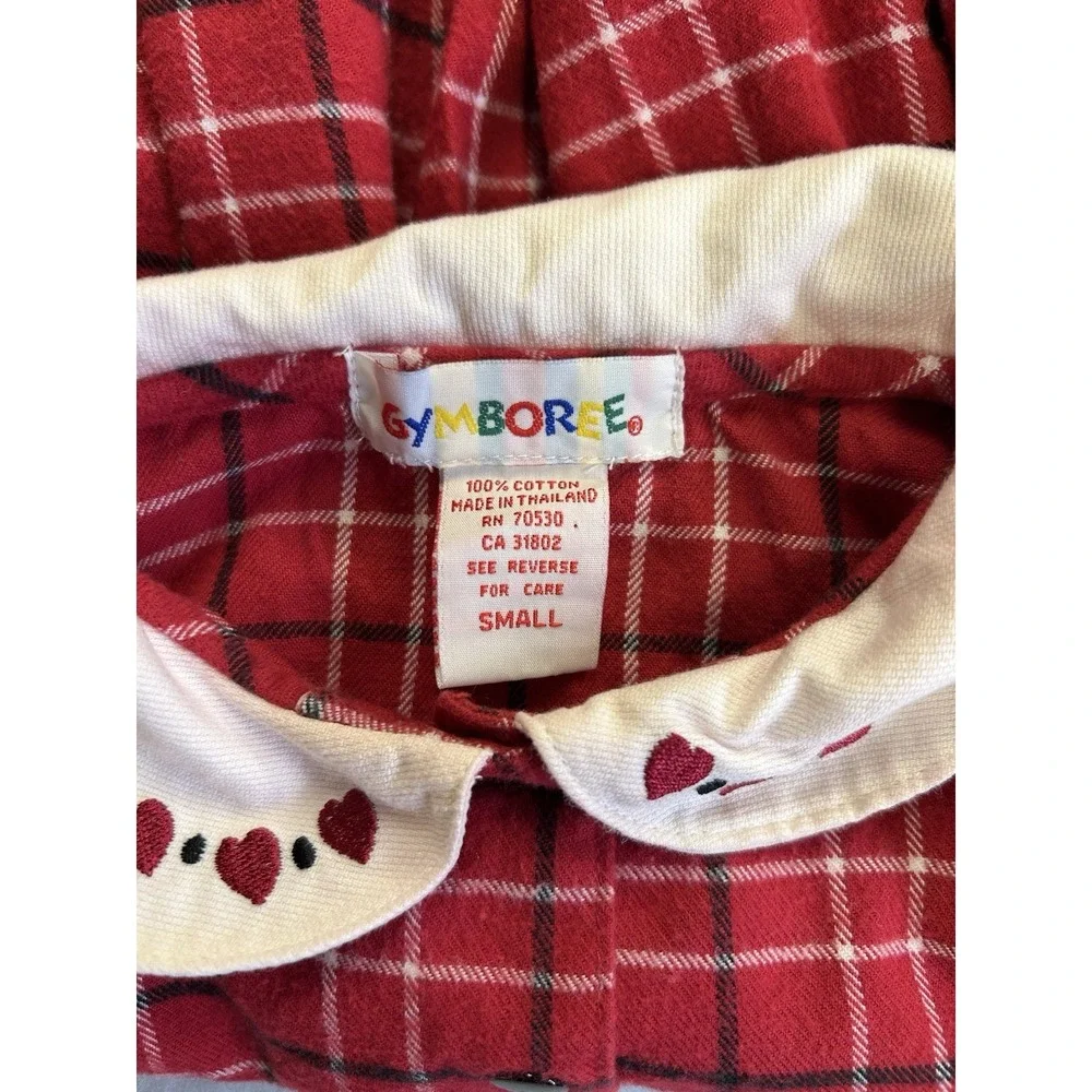 Vintage Gymboree Rainbow Tag Red Plaid Dress size Small